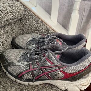 Asics Gray and Pink Women's Athletic Running Shoes